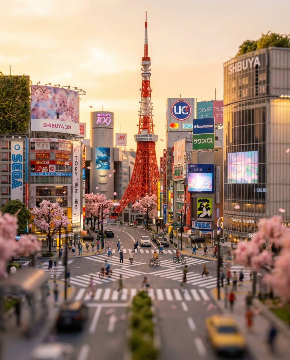 Tilt-Shift Tokyo Diorama at Sunset 2
