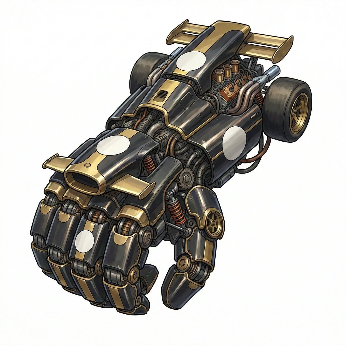 Racing Car Gauntlet Reconstruction Prompt