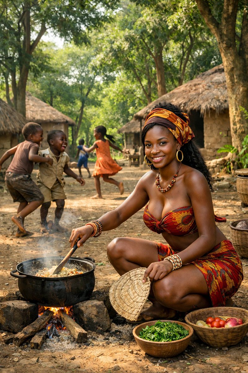 Documentary Photo of African Village Scene 2
