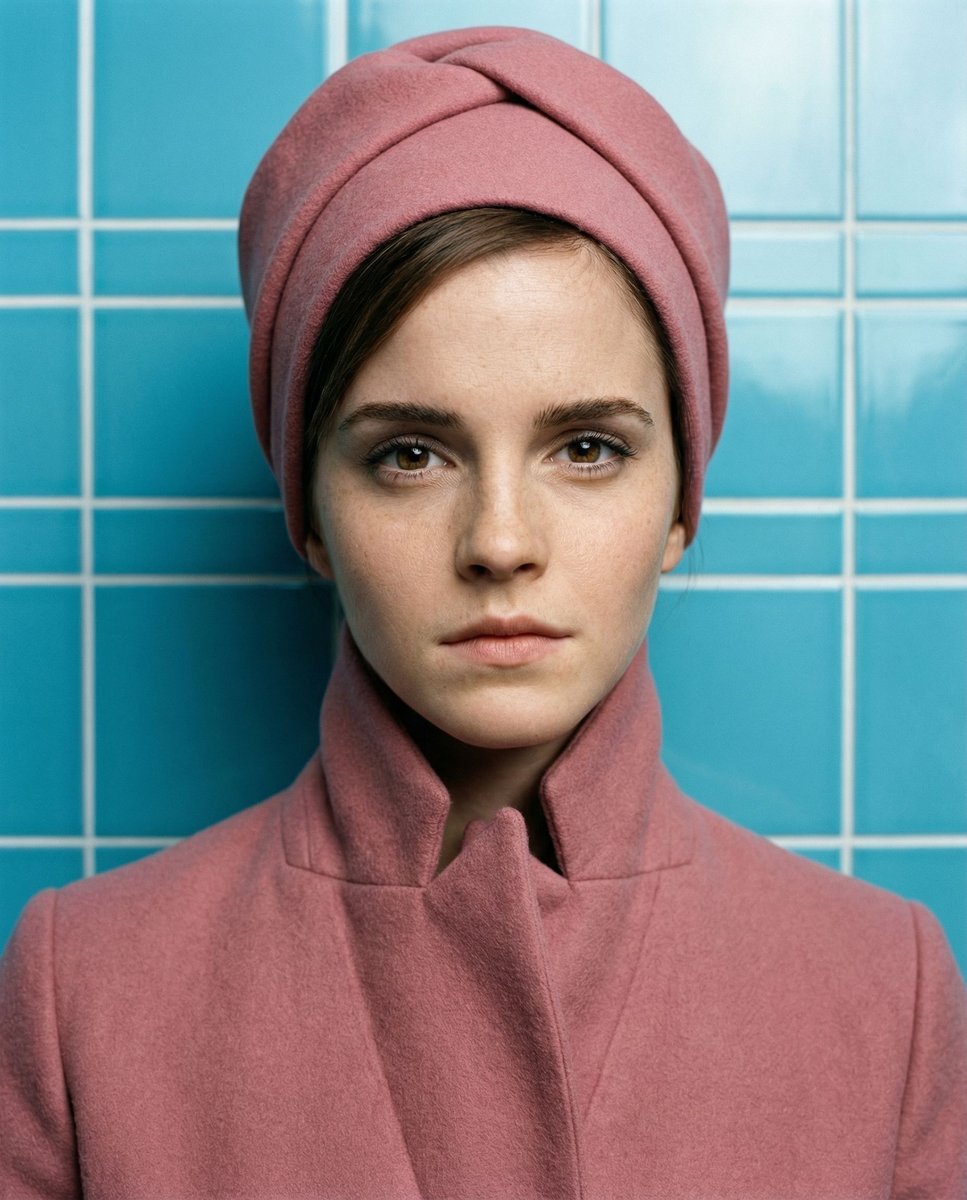 High-Concept Editorial Portrait in Dusty Rose 2