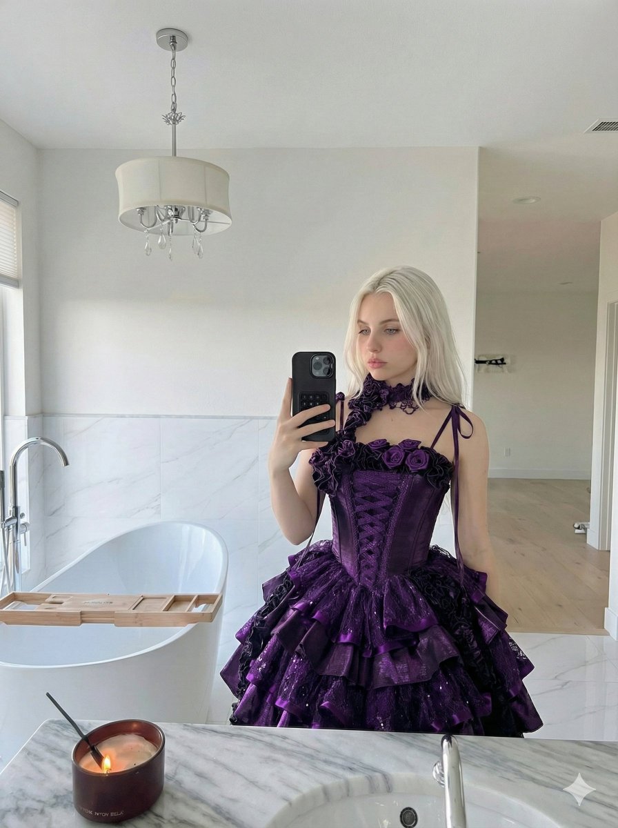Gothic Lolita Mirror Selfie Prompt