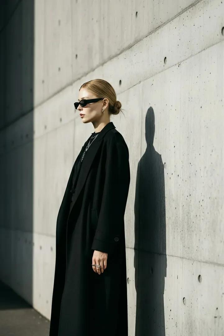 Minimalistic Urban High-Fashion Portrait Prompt