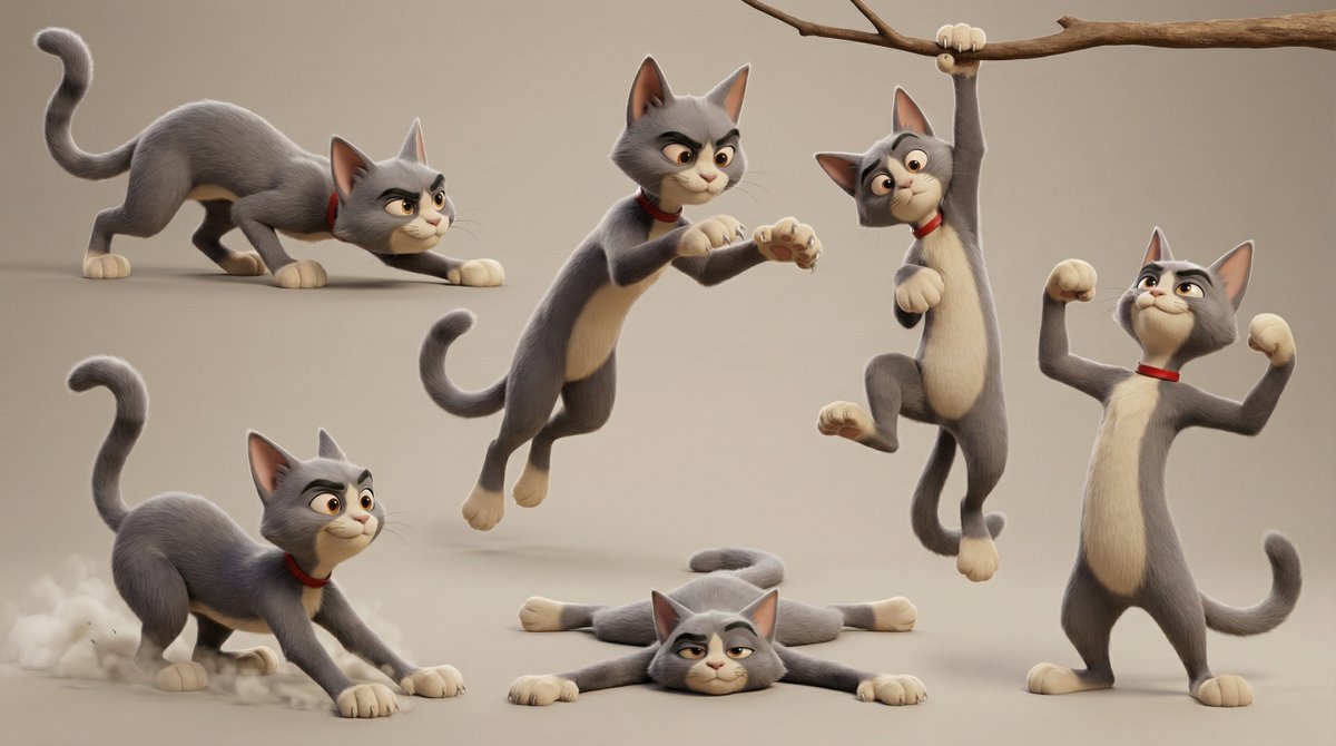Action Pose Sheet for Cat 4
