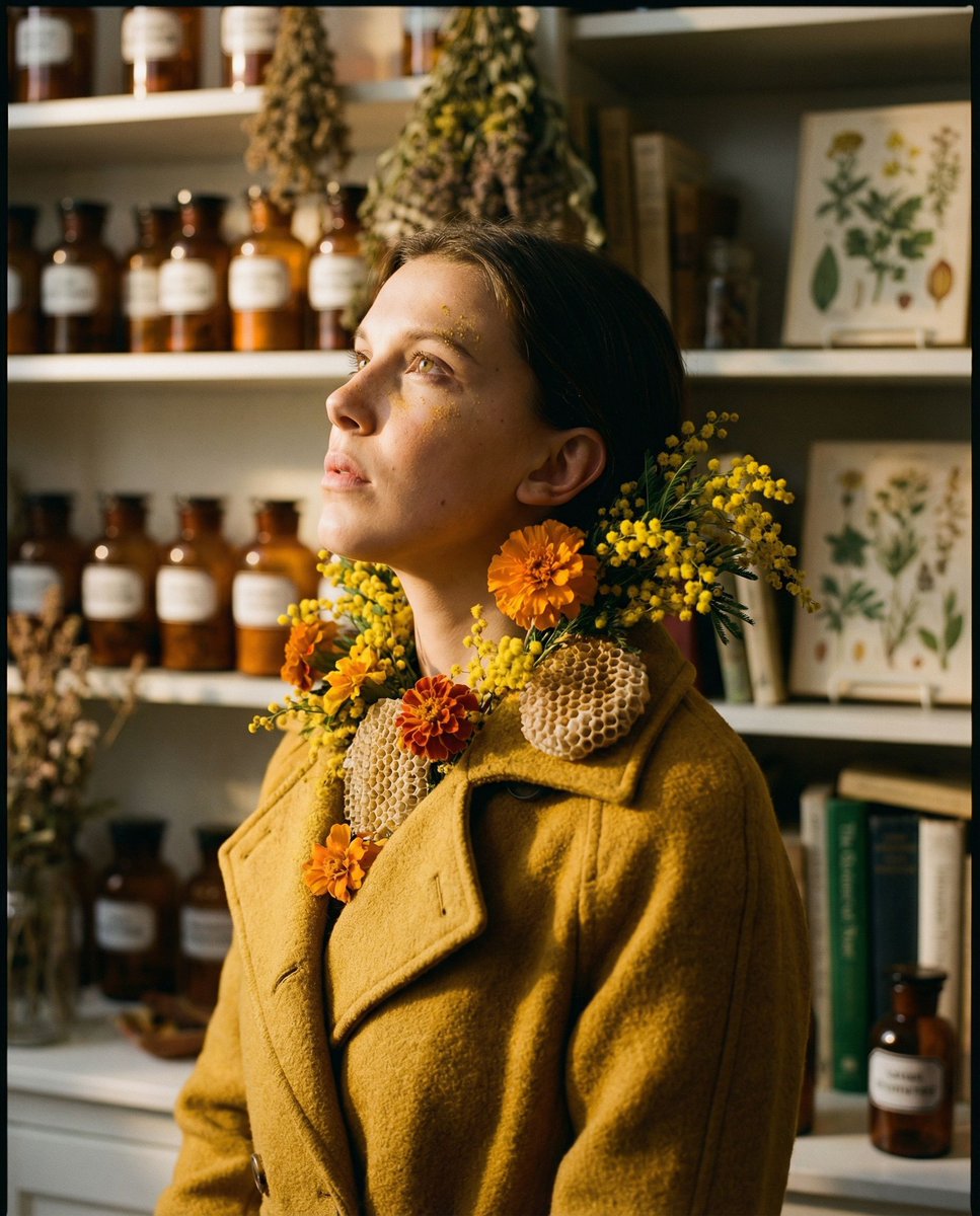 Organic Golden Alchemy Surreal Portrait