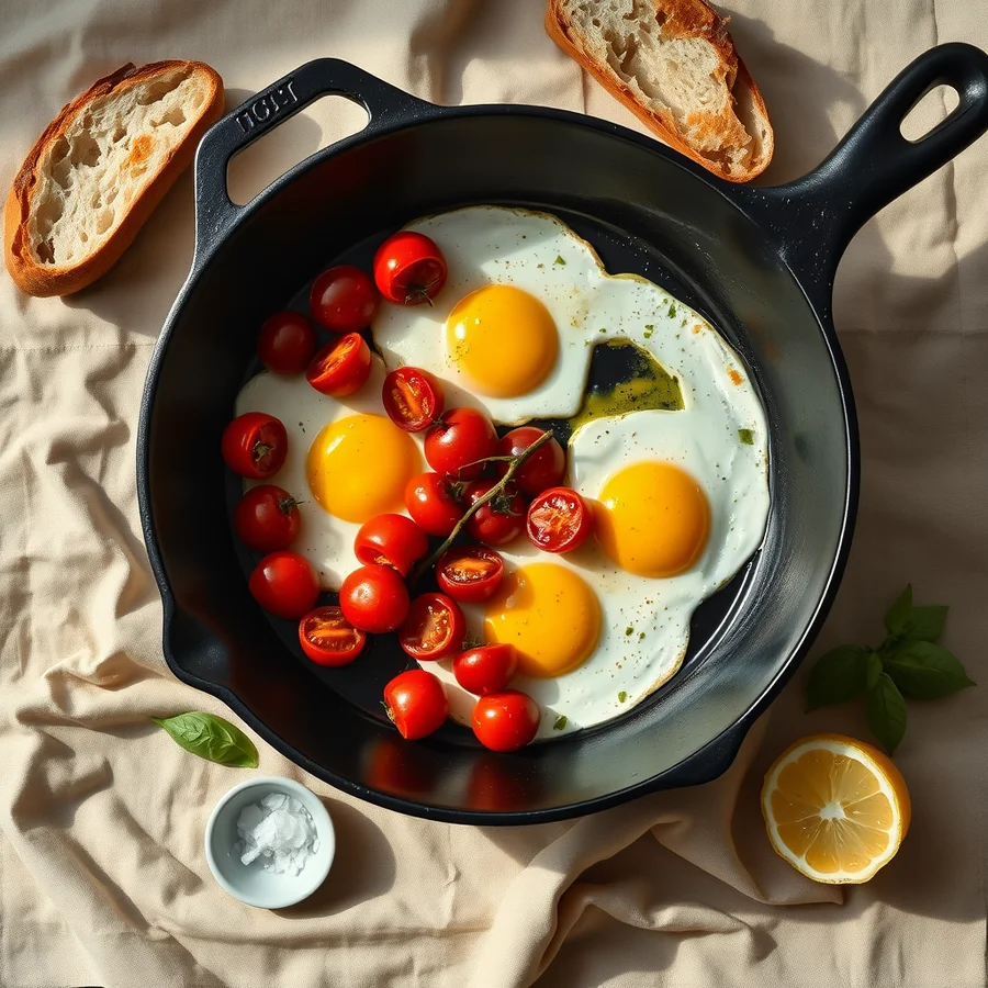Overhead Skillet Eggs Photography 2