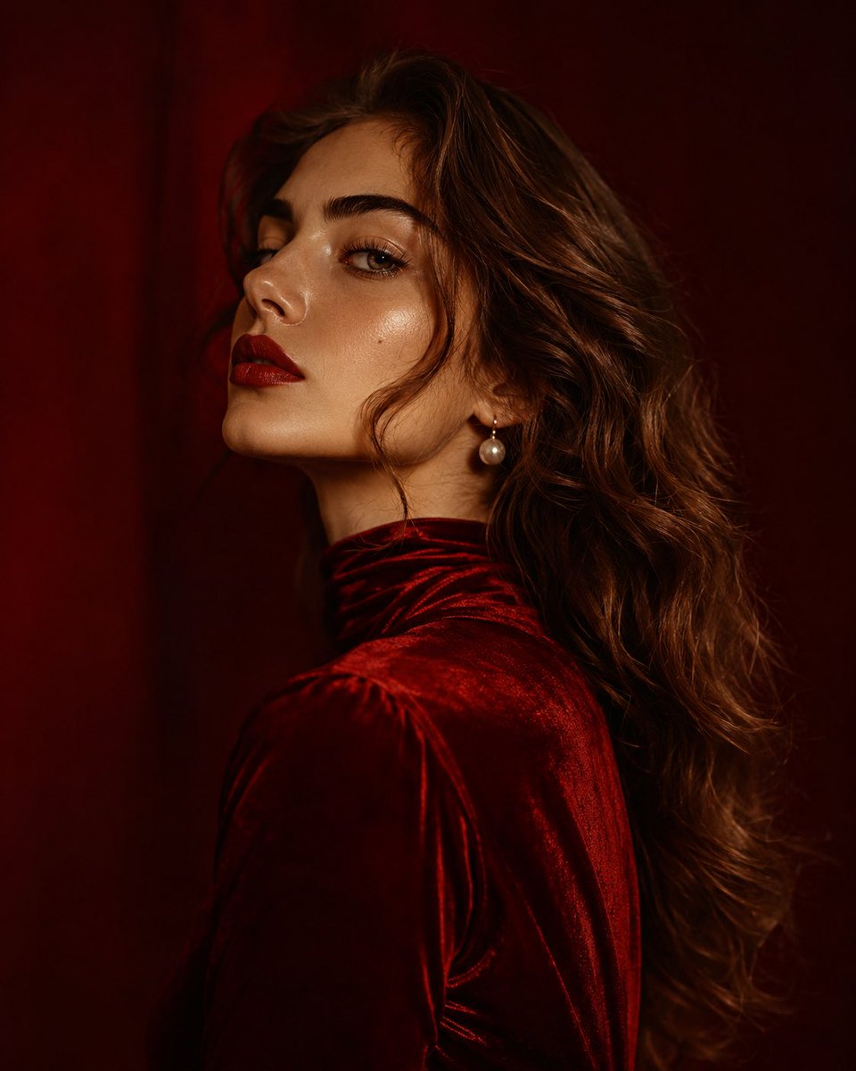 Crimson Velvet Studio Portrait 3