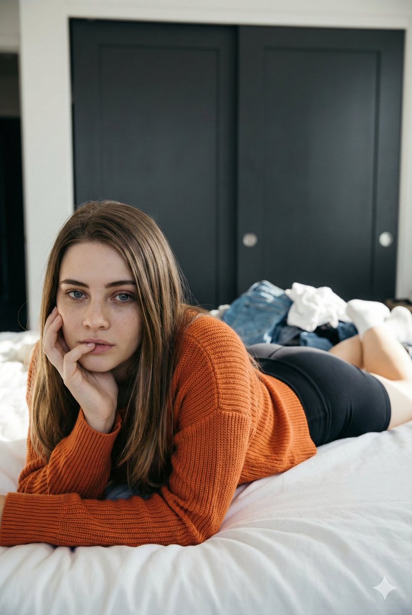 Josephine Langford Casual Bedroom Portrait