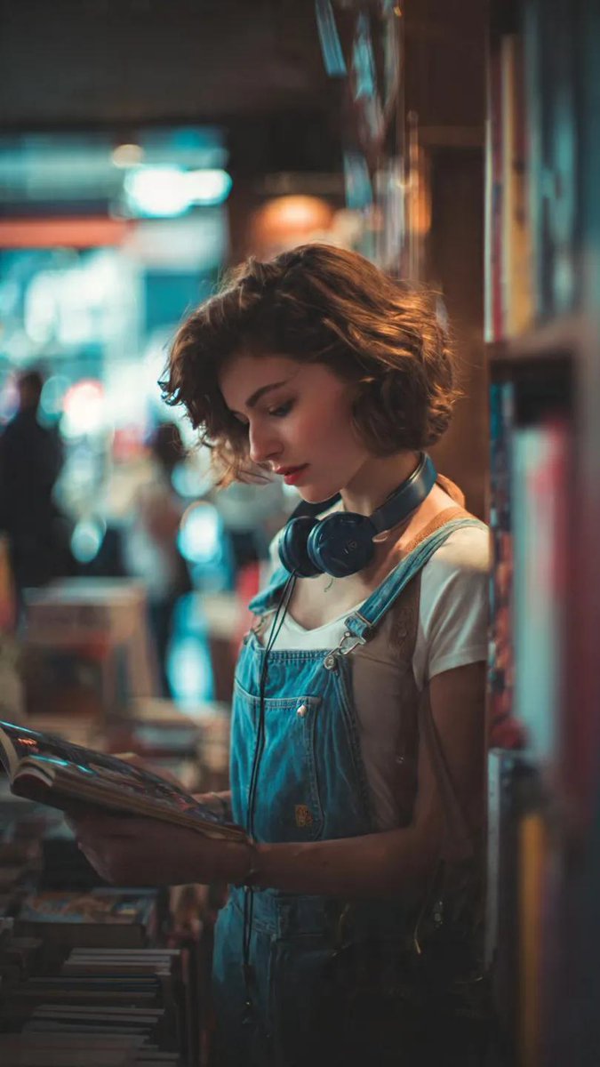 Cinematic Bookstore Lifestyle Film Still Prompt