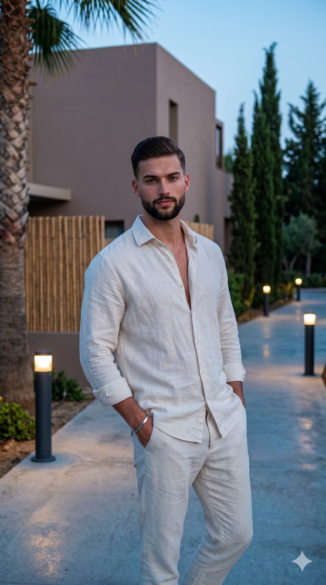 Upscale Resort Pathway Male Portrait