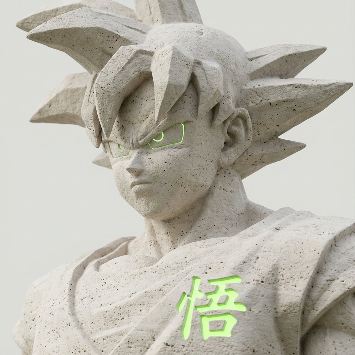 Limestone Sculpture with Neon Glow Prompt 3