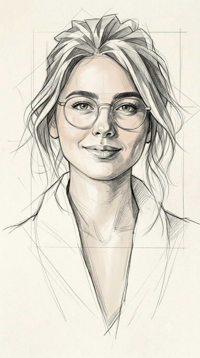 High-Contrast Monochrome Portrait Sketch 2
