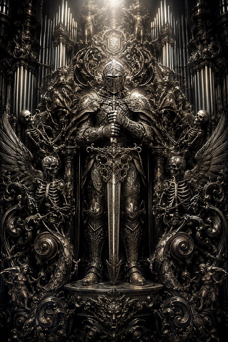 Baroque Gothic Knight Sculpture 2