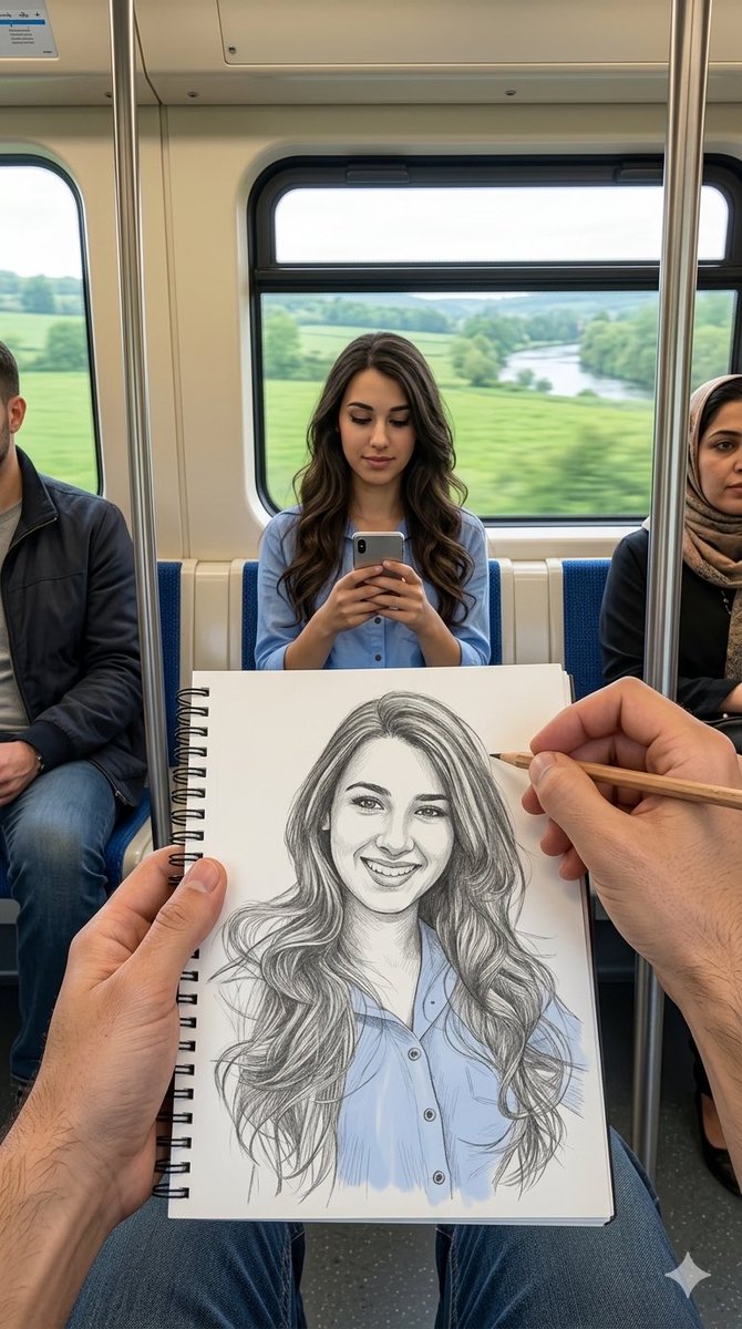 Subway artist sketching perspective 2