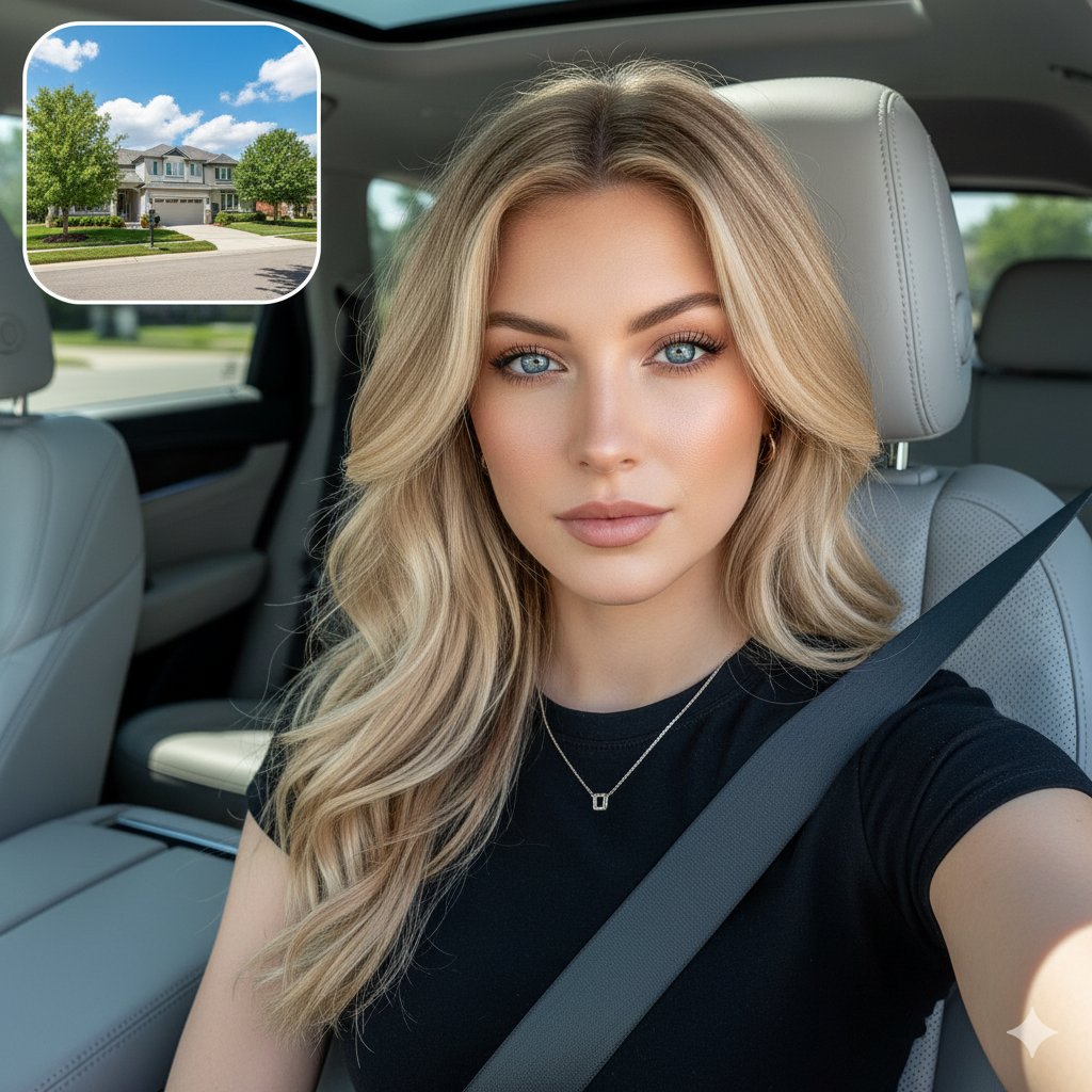 Cinematic SUV Selfie Portrait with Lifestyle Inset