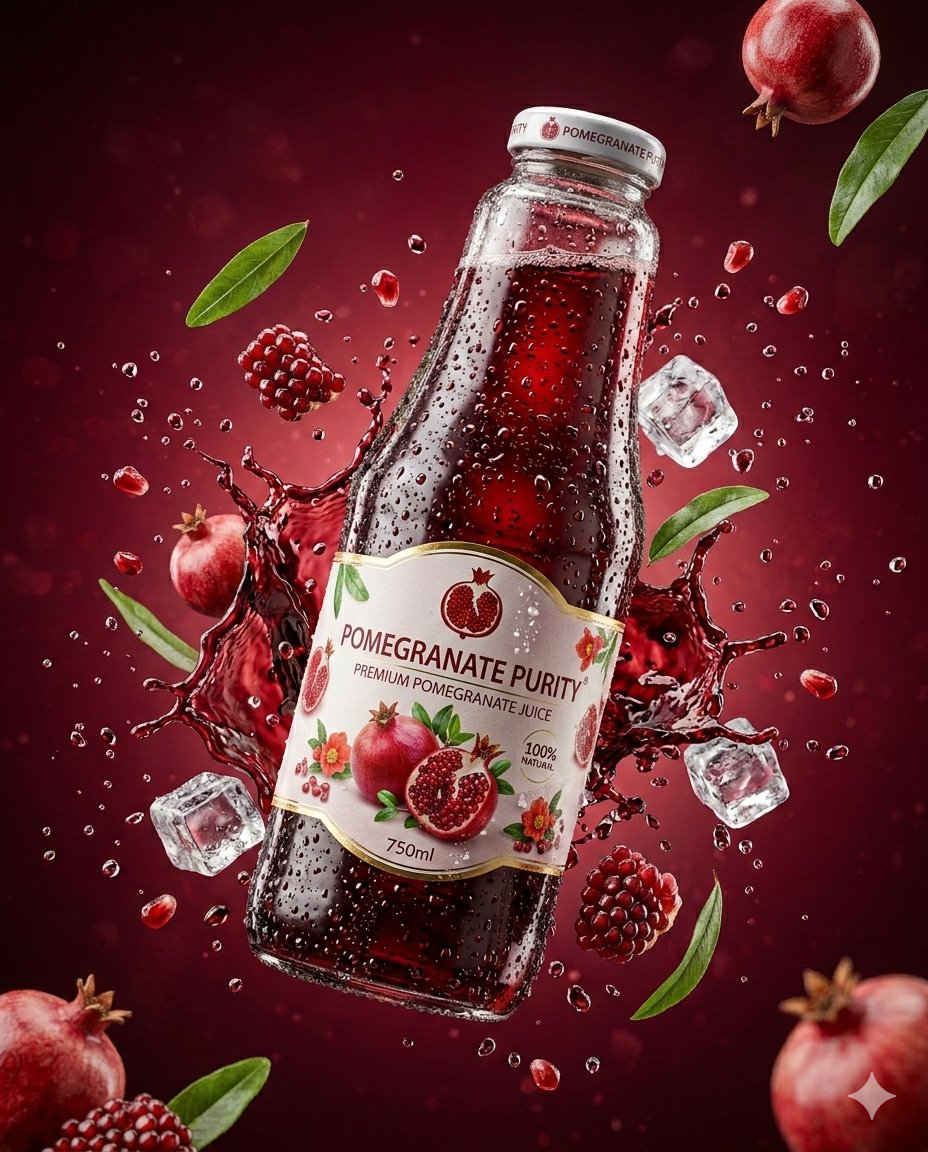 3D Commercial Shot of Cherry Juice Bottle 2