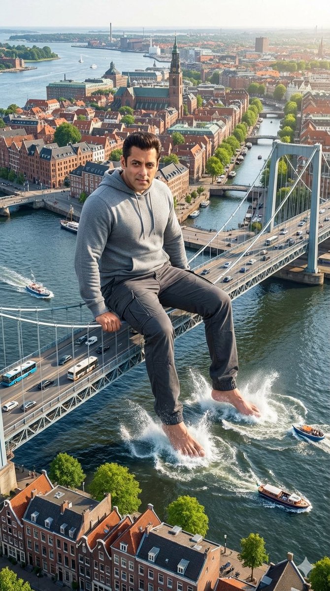 Giant Salman Khan on European Bridge Prompt
