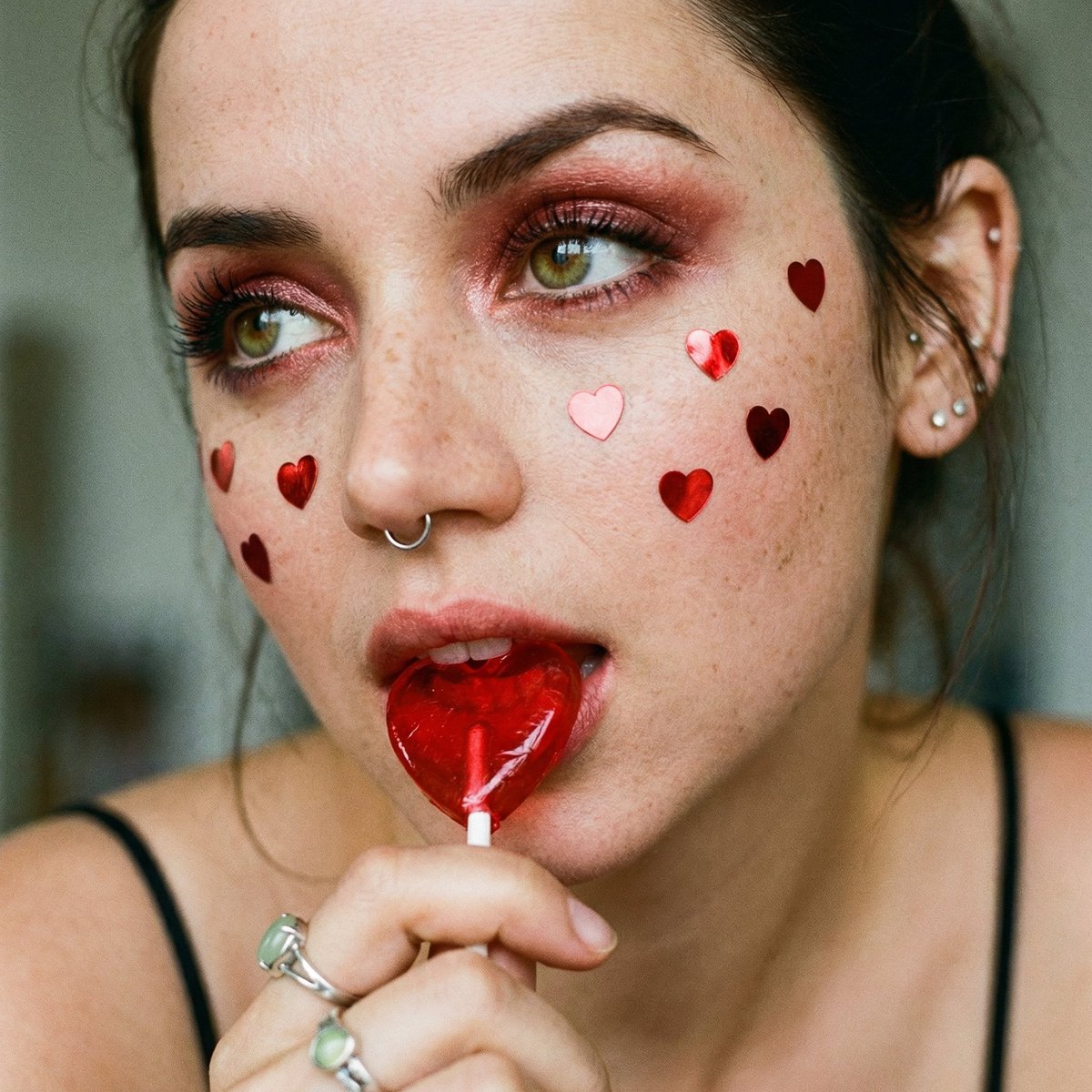 Coquette Soft Grunge Portrait with Lollipop (JSON)