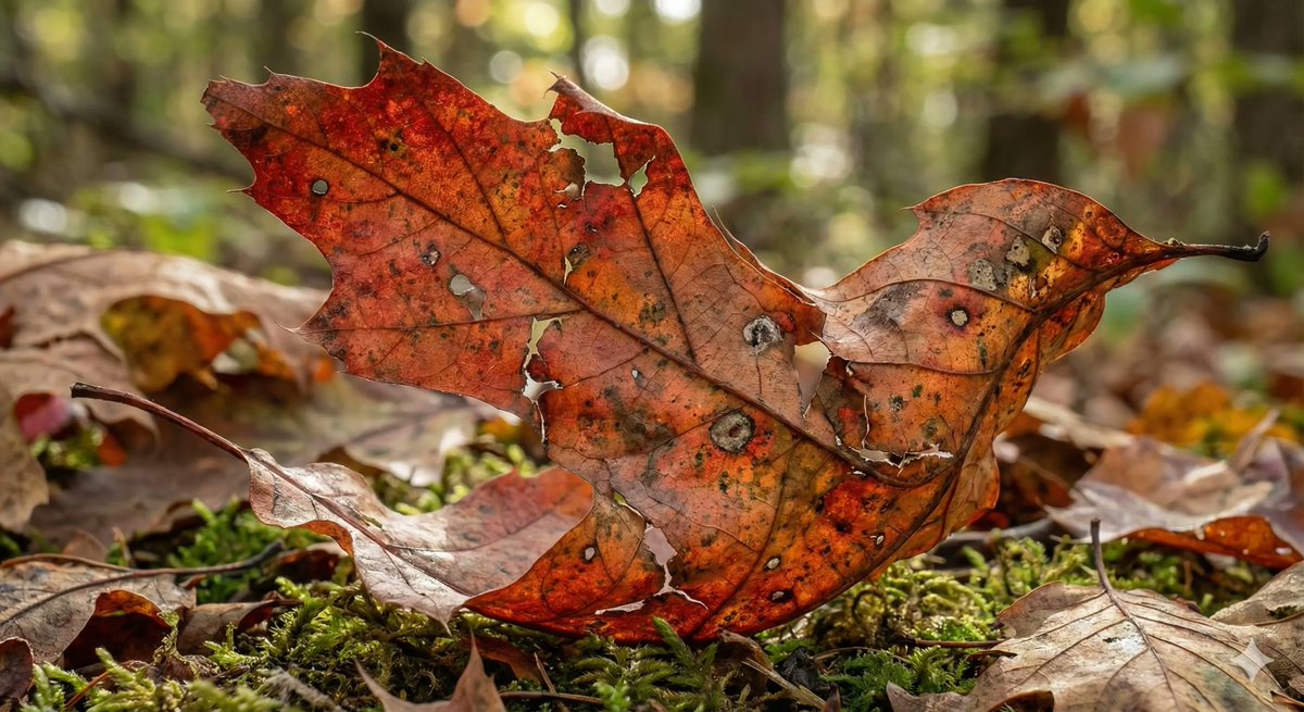Photorealistic Leaf Shaped Like a Bird