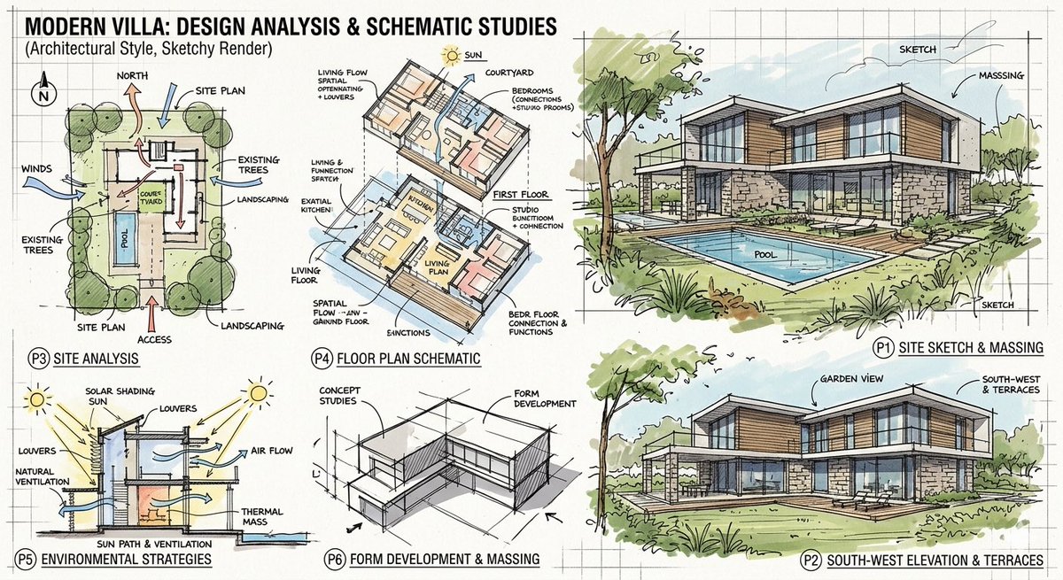Prompt for a modern villa layout