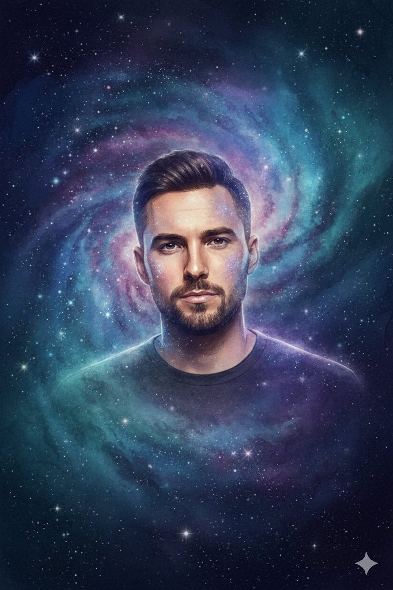 Cosmic Galaxy Watercolor Portrait (Identity Preservation)