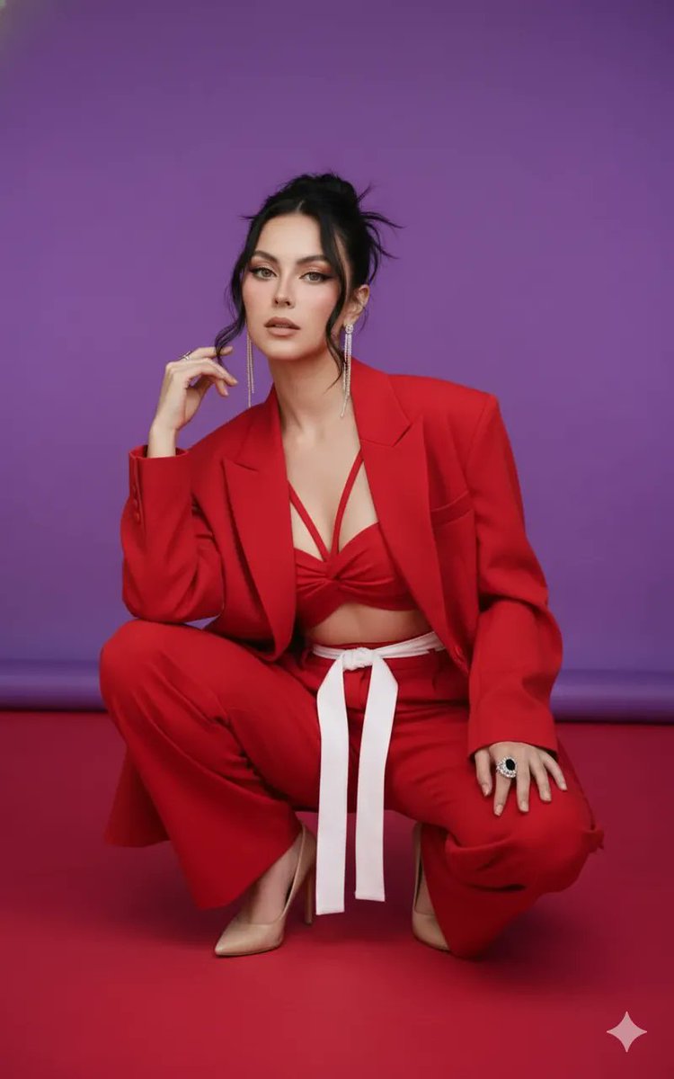 Dual Image Generation in Modern Formal Scarlet Red