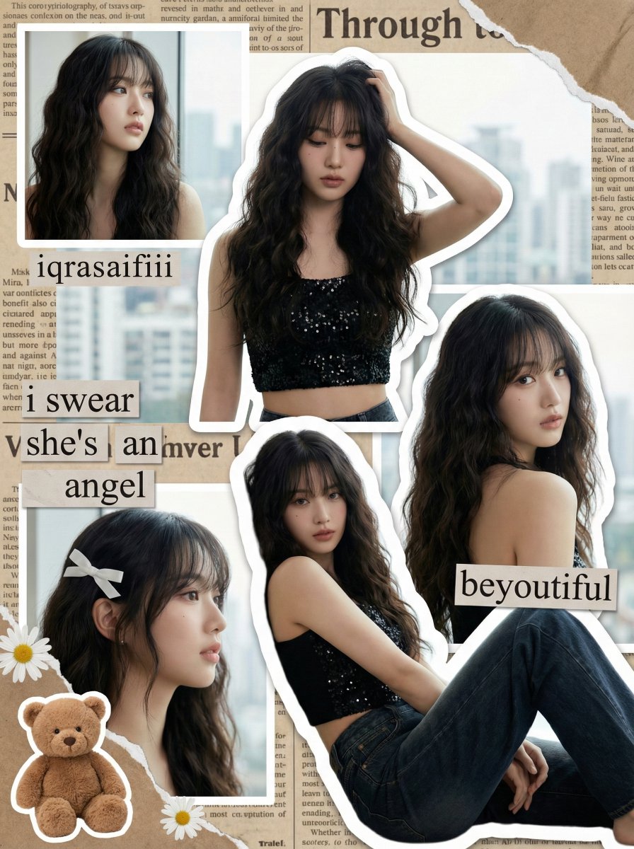 Y2K K-Pop Digital Scrapbook Collage