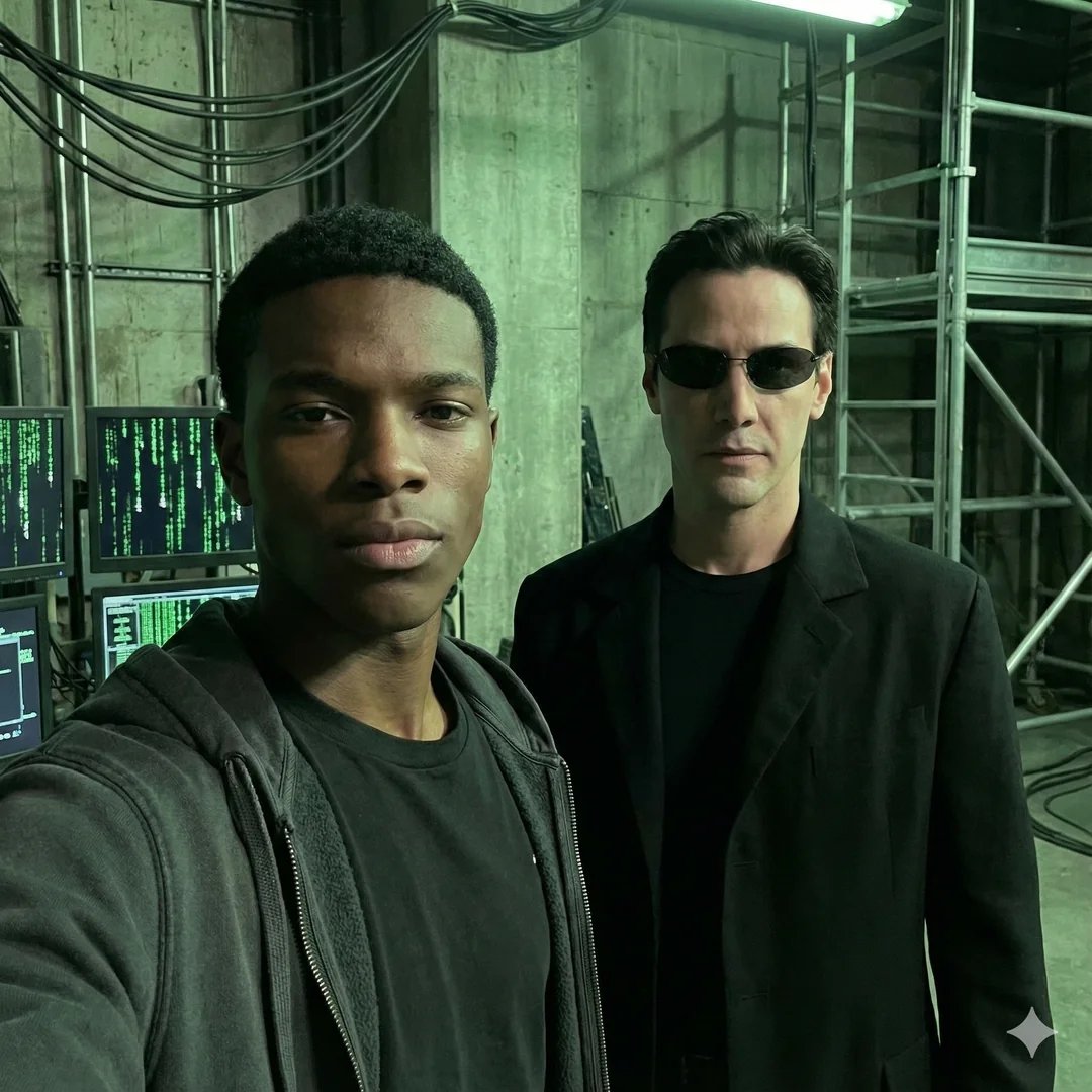 Selfie with movie character using reference face in Nano Banana Pro 3