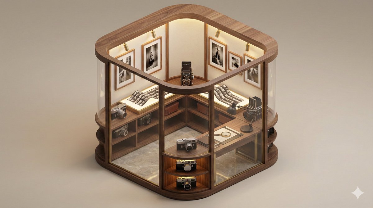 Minimalist 3D Isometric Exhibition Pod Diorama 4