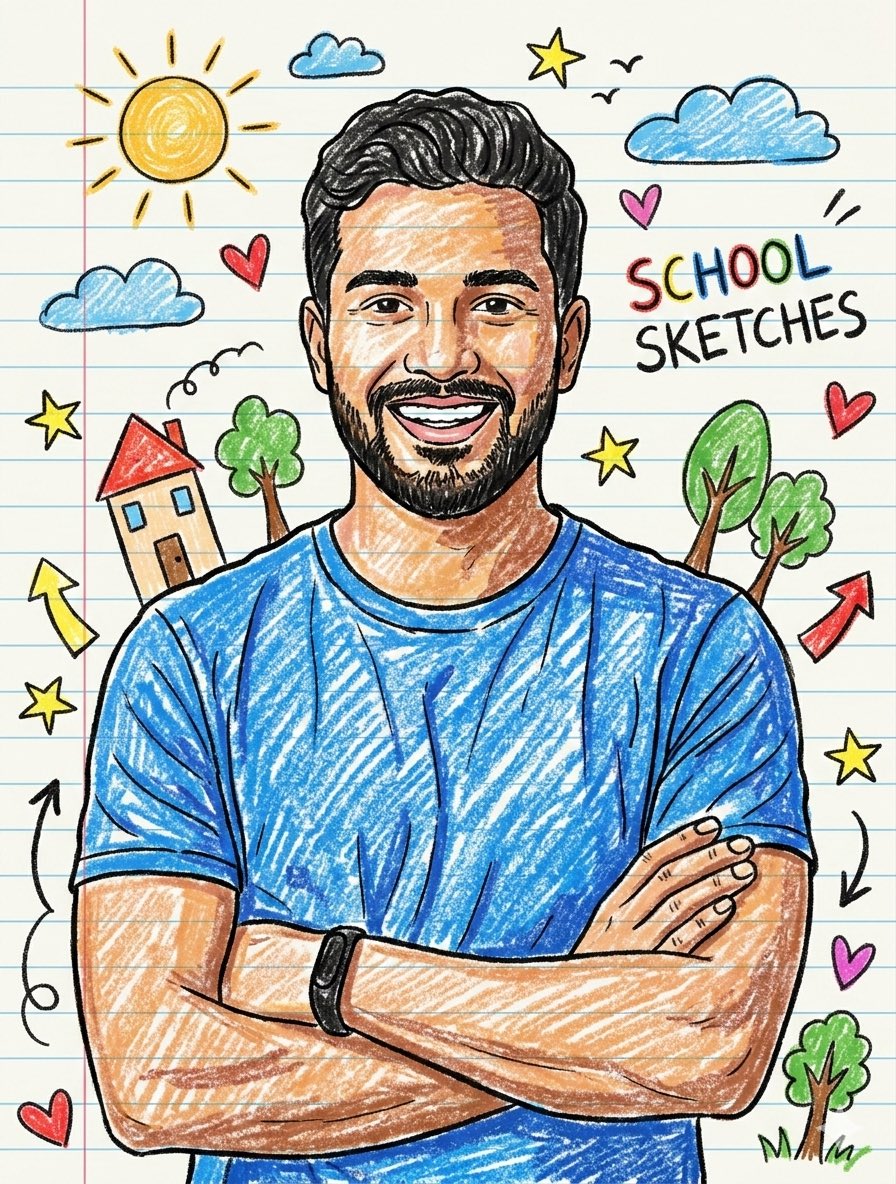 Playful Crayon Drawing Notebook Style Prompt 2