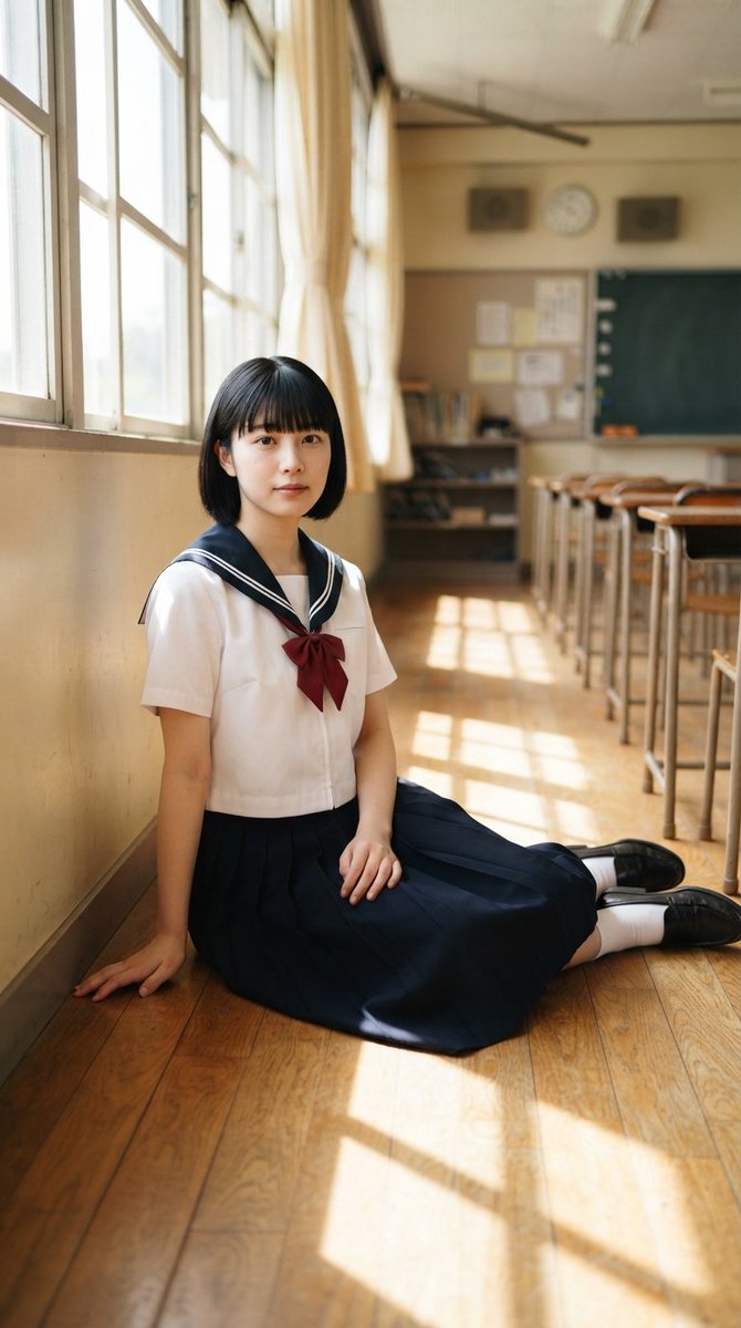 Japanese School Uniform Classroom Portrait 3