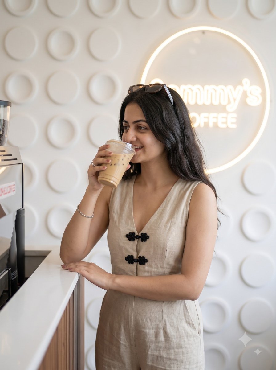 Indian Woman Lifestyle Cafe Portrait 2