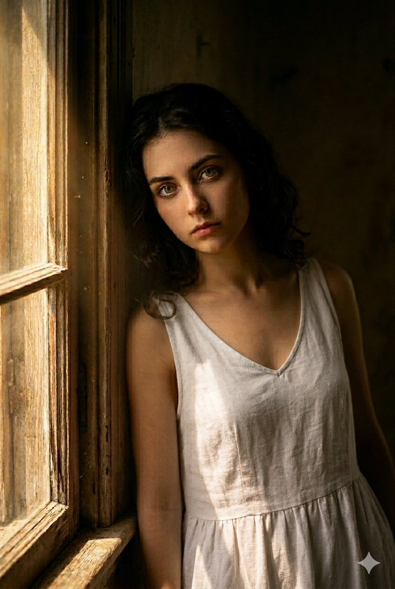 Moody Rustic Window Portrait 4