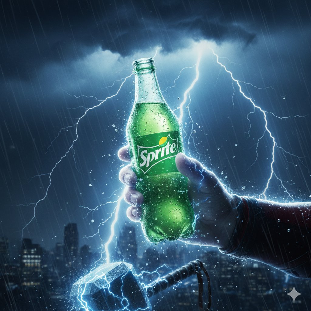 Thor Holding Sprite Bottle Prompt