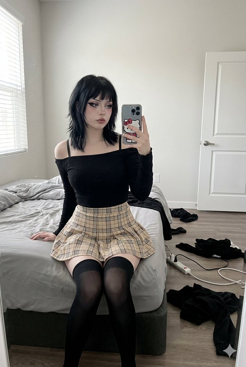 E-Girl Mirror Selfie with Deep Depth of Field