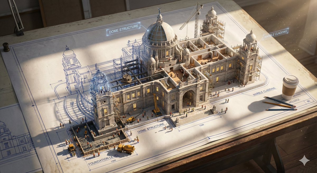 Epic 3D Architectural Blueprint Construction Scene 2