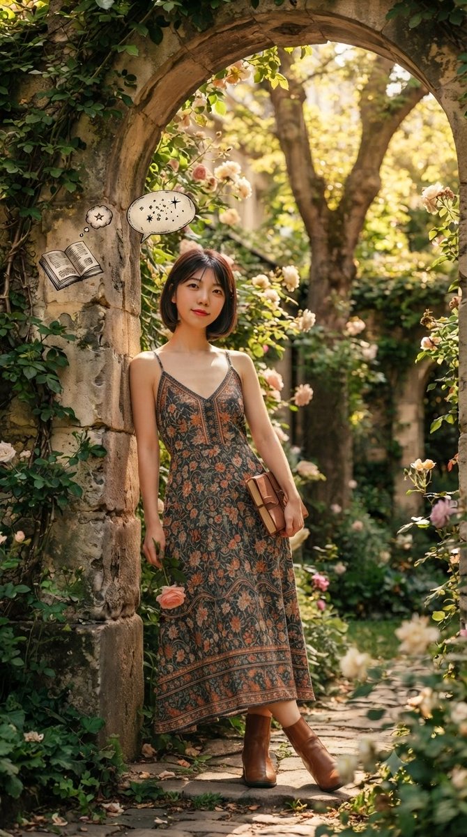 Serene Garden Literary Portrait 3