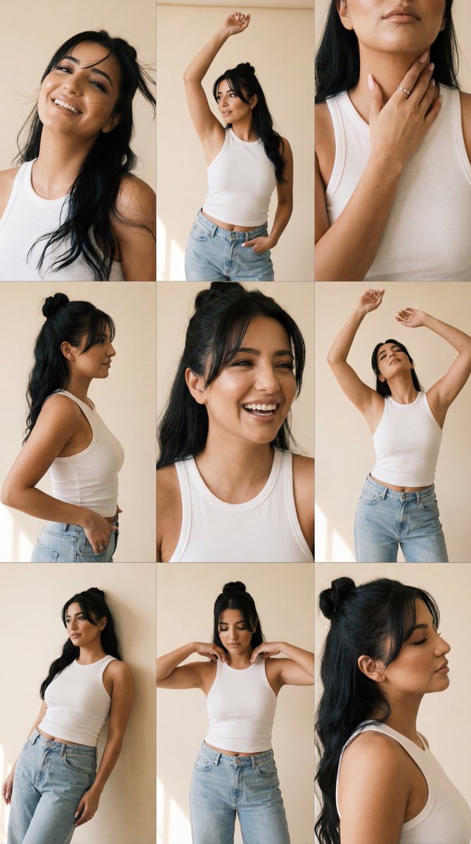 Fujifilm Editorial Portrait Grid with Strict Identity Lock