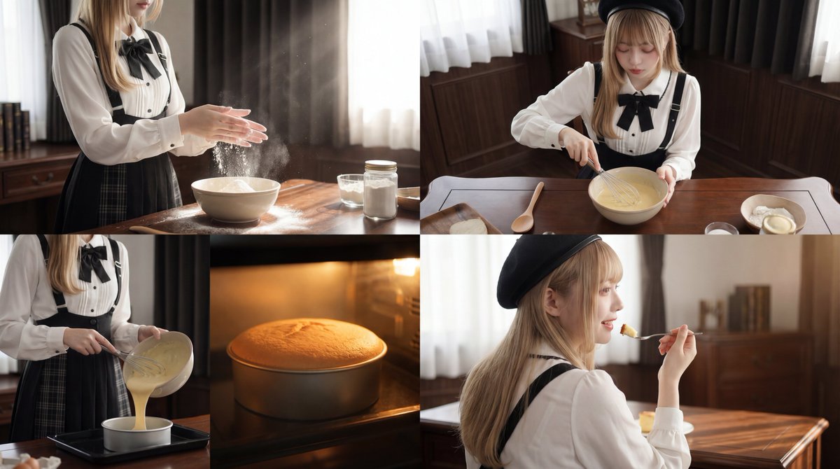 Cinematic Cake Making Process Video Prompt