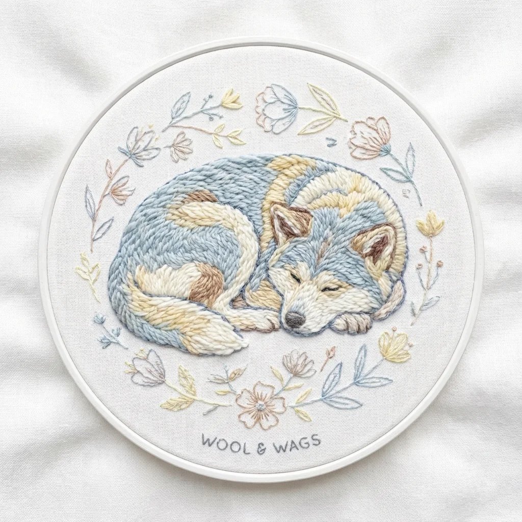 Akita Dog Embroidered Patch Design 4
