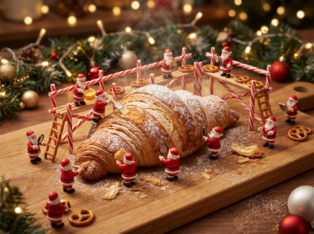 Christmas Miniature Food Diorama Prompt (Croissant Workshop)