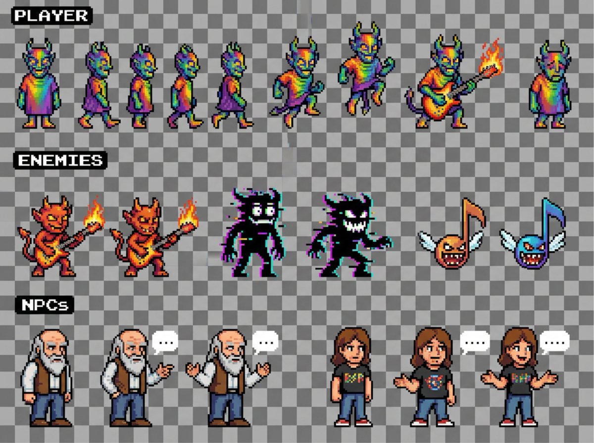 Sprite sheet for 2D NES platformer
