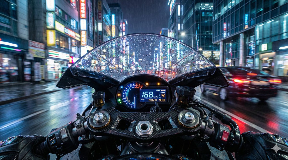 Hyper-Realistic Motorcycle Cockpit POV Prompt