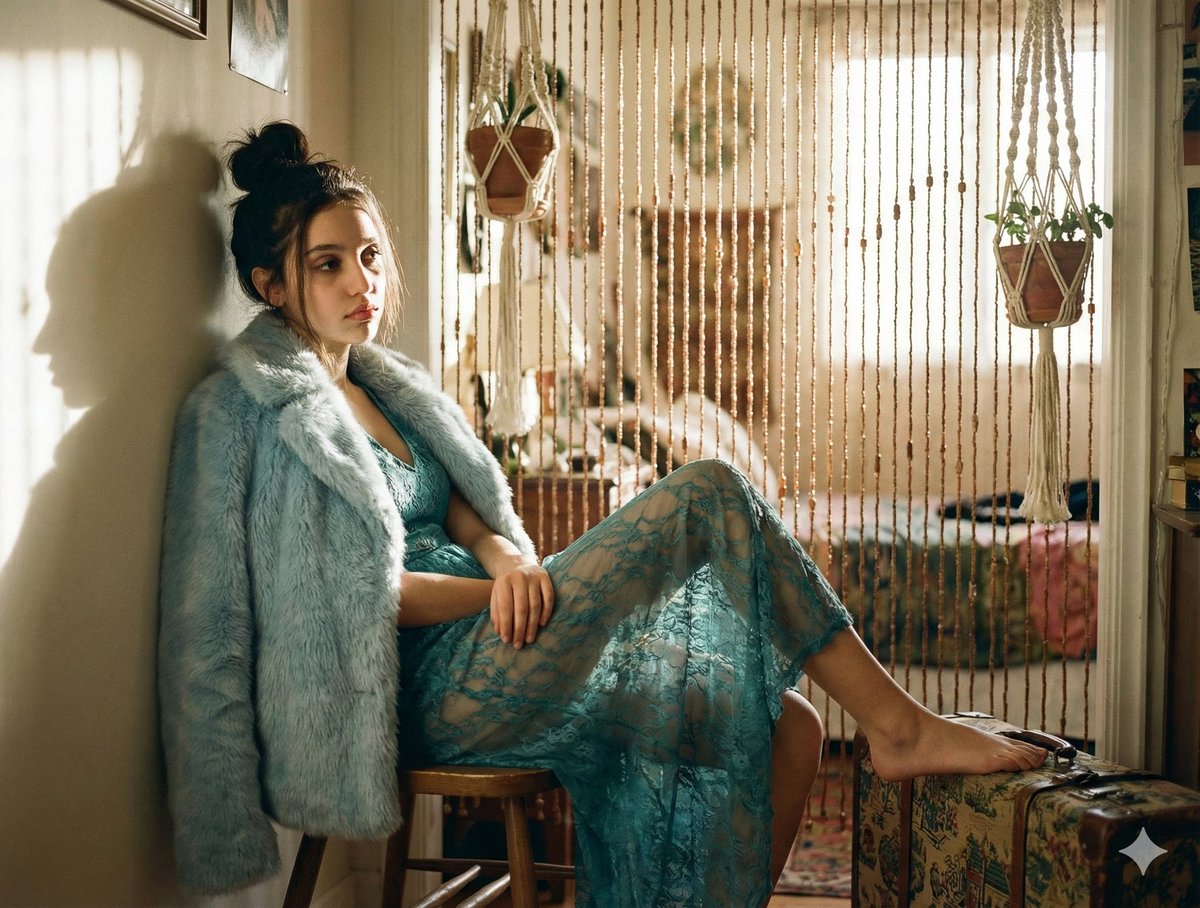 Vintage 2016 Bohemian Bedroom Portrait
