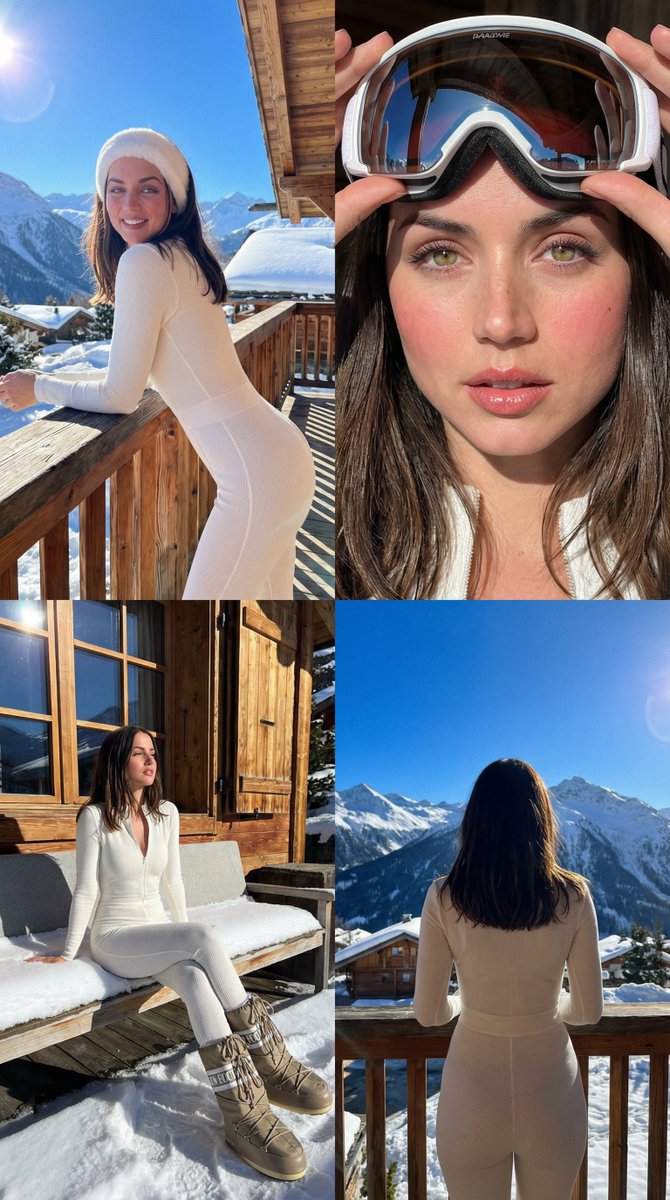 Luxury Ski Influencer Collage and Portraits (iPhone 16 Pro Style)