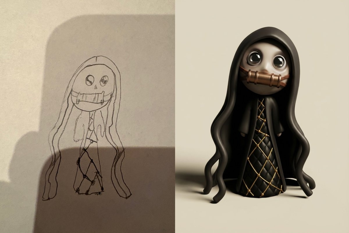 Child's Drawing to 3D Image Prompt 2