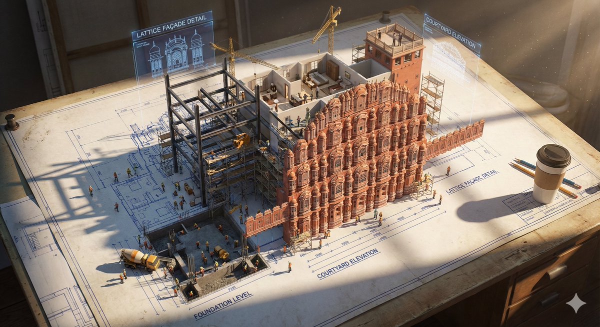 Epic 3D Architectural Blueprint Construction Scene 4