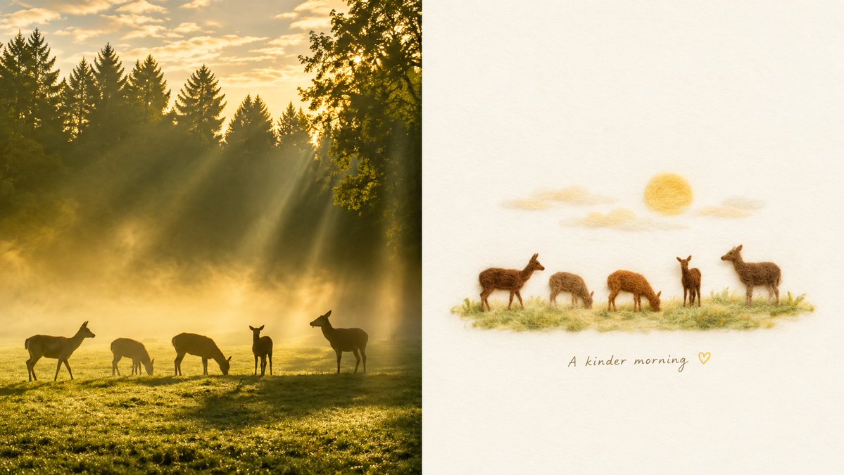 Infographic / Edu Visual - Golden Deer Morning Felt Transformation