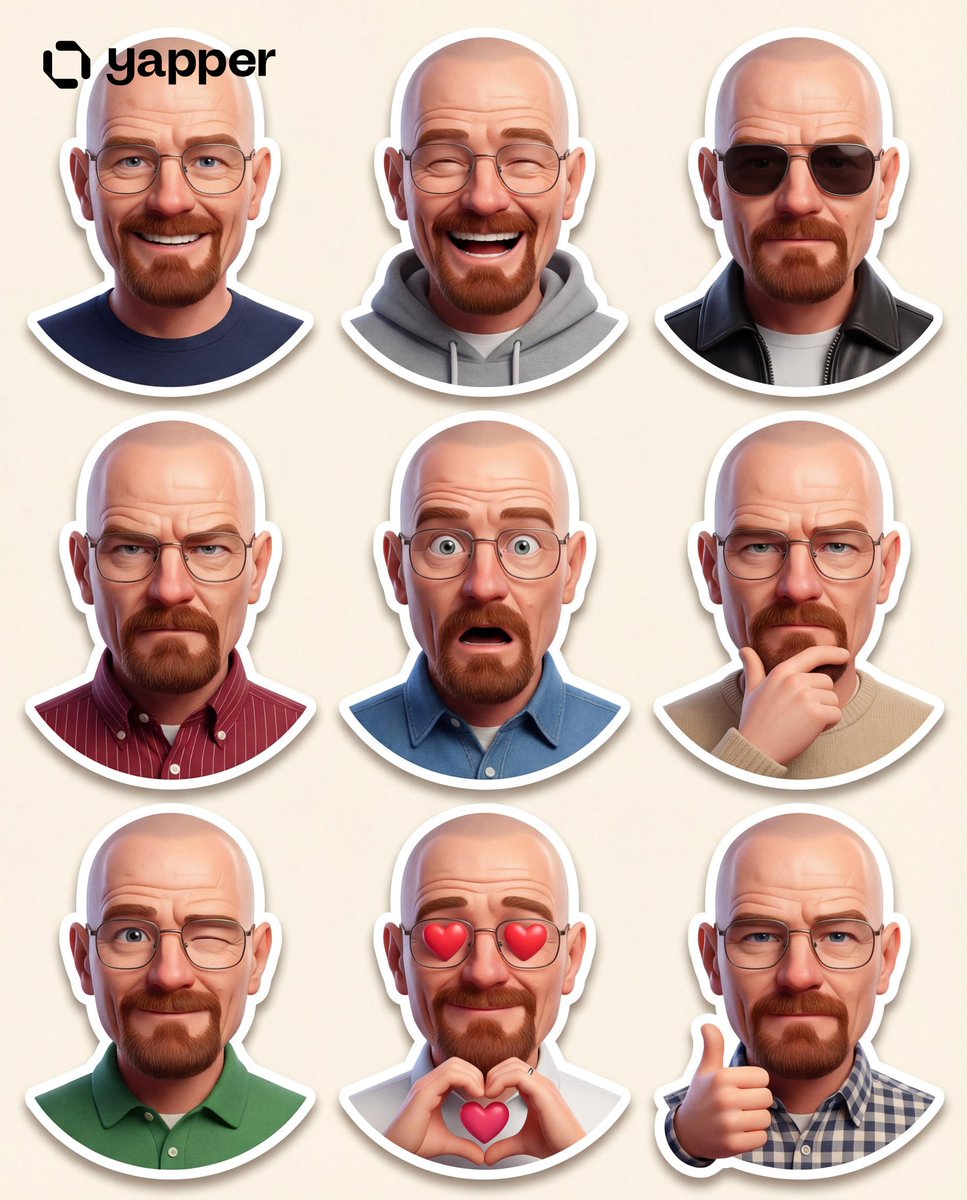 Pixar-Style 3D Character Sticker Set (9 Variations) 2
