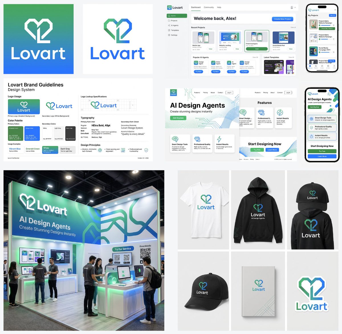 Multi-Step Design Generation Prompts for 'Lovart' Brand