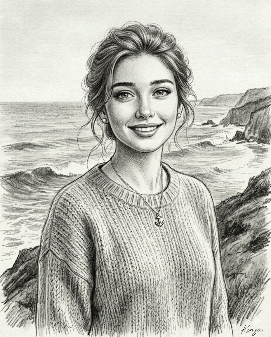 Vintage Graphite Pencil Portrait 2